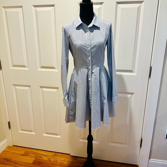 BCBG Generation Stripe button up flare dress - Picture 2 of 9